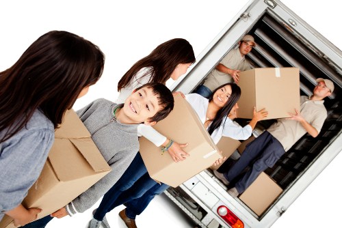 Packed moving van for a local removals service in Belsize Park