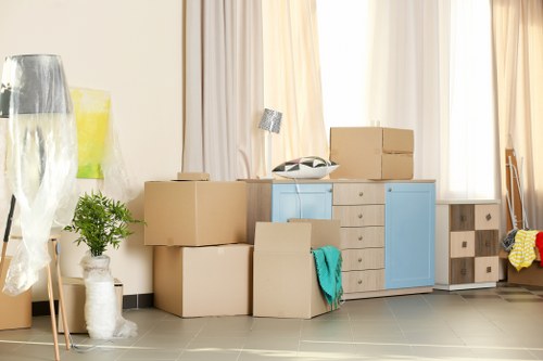 House movers working on a residential move in Belsizepark