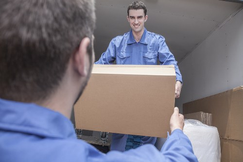 Packing boxes and household items ready for a local flat move in Belsize Park