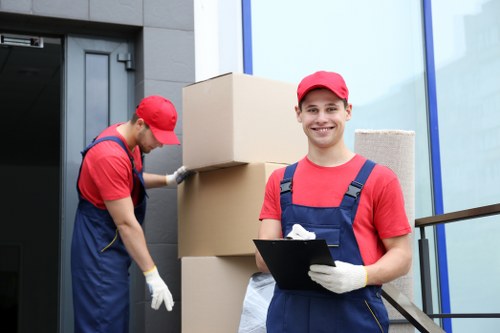 Removal truck serving a home or office move in North West London