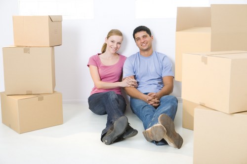 Furniture and boxes prepared for a local apartment removal